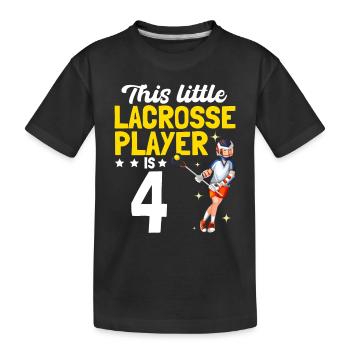 This Little Lacrosse Player Is 4 - Lacrosse Player - Kids' Premium Organic T-Shirt - black - Front
