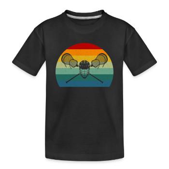Lacrosse Sticks Lacrosse Helmet Lacrosse Player - Kids' Premium Organic T-Shirt - black - Front