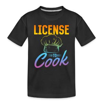 Licence pour cuisiner chapeau de chef Chef agréé Cuisine - T-shirt bio Premium Enfant - noir - Devant