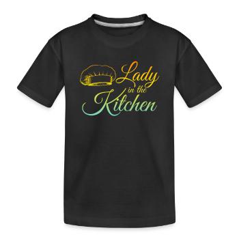 Dame dans la cuisine cuisine cuisine cuisine cuisiniers ki - T-shirt bio Premium Enfant - noir - Devant