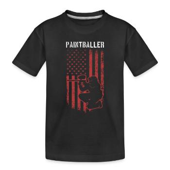 Joueur de paintball Paintballer Paintballer US Flag - T-shirt bio Premium Enfant - noir - Devant