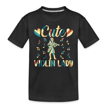 Joli violon Lady Violon Musique Violon Instrument Vi - T-shirt bio Premium Enfant - noir - Devant