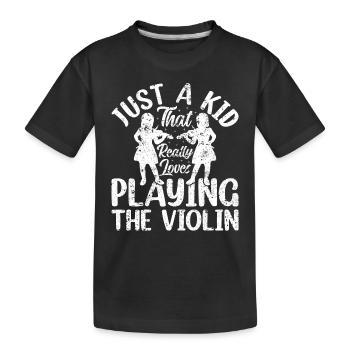 Juste un enfant qui aime vraiment jouer du violon Vi - T-shirt bio Premium Enfant - noir - Devant