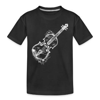Flower With Violin Violinist Musician Violin Play - Kinder Premium Bio T-Shirt - Schwarz - Vorne