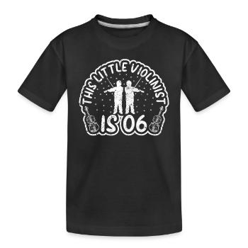 This Little Violinist Is 06 Violin Kids Birthday V - Kinder Premium Bio T-Shirt - Schwarz - Vorne