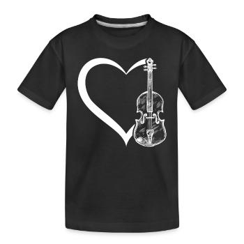 Violins In Heart Violinist Heart Violinist Violin - Kinder Premium Bio T-Shirt - Schwarz - Vorne