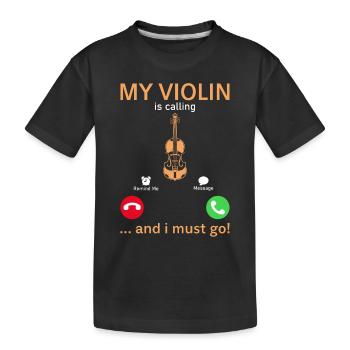 Mon violon appelle et je dois aller drôle de violon Lo - T-shirt bio Premium Enfant - noir - Devant
