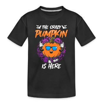 The Crazy Pumpkin Is Here - Funny Halloween Crazy - Kids' Premium Organic T-Shirt - black - Front
