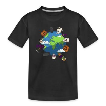Fête d’Halloween Halloween Terre Halloween Idées d’Halloween - T-shirt bio Premium Enfant - noir - Devant