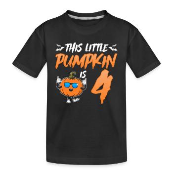 This Little Pumpkin Is 4 Years - 4th Birthday Hall - Kinder Premium Bio T-Shirt - Schwarz - Vorne