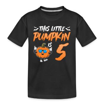 This Little Pumpkin Is 5 Years - 5th Birthday Hall - Kinder Premium Bio T-Shirt - Schwarz - Vorne
