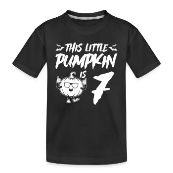 Halloween Birthday This Little Pumpkin Is 7 Years - Kinder Premium Bio T-Shirt - Schwarz - Vorne
