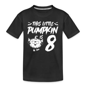 Halloween Birthday This Little Pumpkin Is 8 Years - Kinder Premium Bio T-Shirt - Schwarz - Vorne