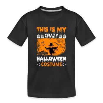 This Is My Crazy Halloween Costume Halloween Ghost - Kids' Premium Organic T-Shirt - black - Front