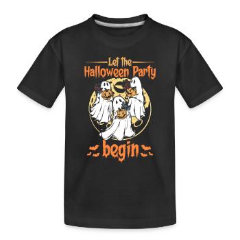 Let The Halloween Party Begin - Ghost Pumpkin Hall - Kids' Premium Organic T-Shirt - black - Front