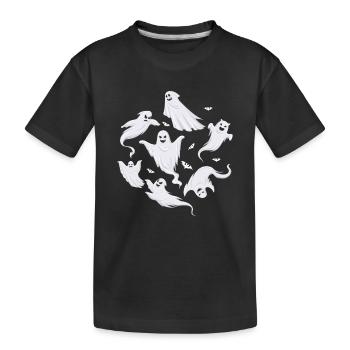 Halloween Party Funny Halloween Ghost - Kids' Premium Organic T-Shirt - black - Front