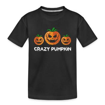 Crazy Pumpkin Halloween Pumpkin - Kids' Premium Organic T-Shirt - black - Front