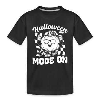 Halloween Mode On - Funny Halloween Pumpkin - Kids' Premium Organic T-Shirt - black - Front