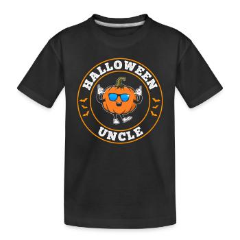 Halloween Uncle Pumpkin Halloween Uncle Halloween - Kinder Premium Bio T-Shirt - Schwarz - Vorne