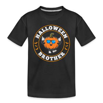 Halloween Brother Pumpkin Halloween Brother Hallow - Kids' Premium Organic T-Shirt - black - Front