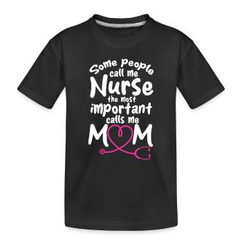 Infirmière d’hôpital Maman Infirmière gériatrique Maman - T-shirt bio Premium Enfant - noir - Devant