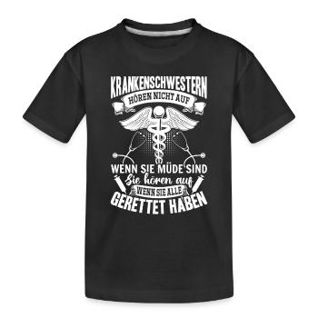 Arzthelferin Krankenhaus Lustige Krankenschwester - Kinder Premium Bio T-Shirt - Schwarz - Vorne