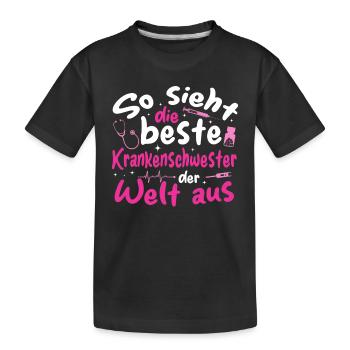 Beste Krankenschwester der Welt - Krankenschwester - Kinder Premium Bio T-Shirt - Schwarz - Vorne