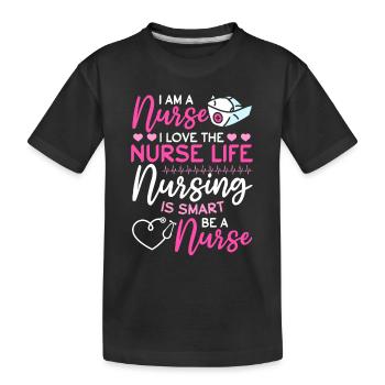 Infirmière d’hôpital - Je suis infirmière. J’aime l’infirmière Li - T-shirt bio Premium Enfant - noir - Devant