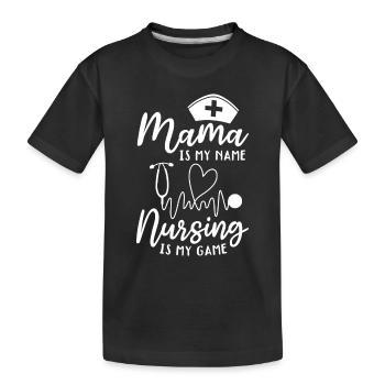 Maman est mon nom L’allaitement est mon jeu - Nurse Mama - T-shirt bio Premium Enfant - noir - Devant
