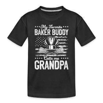My Favorite Baker Buddy Calls Me Grandpa Baker - Kinder Premium Bio T-Shirt - Schwarz - Vorne
