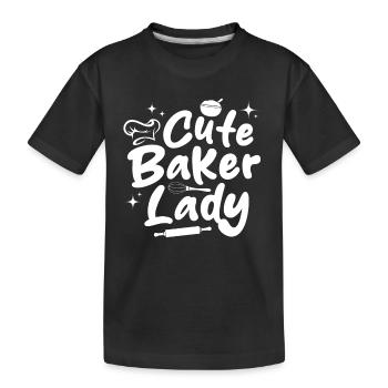 Cute Baker Lady - Chef Pâtissier Filles Confiseur B - T-shirt bio Premium Enfant - noir - Devant