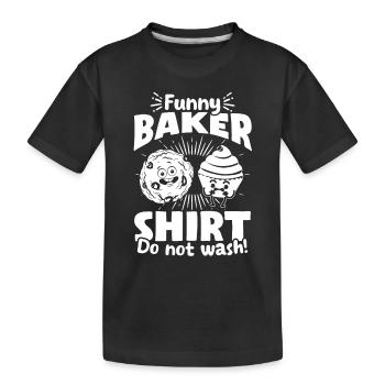 Drôle Boulanger Confiseur Drôle Cuisson Pâtissier Chef - T-shirt bio Premium Enfant - noir - Devant