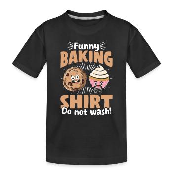 Chef Pâtissier Drôle Boulanger Confiseur Drôle Pâtisserie - T-shirt bio Premium Enfant - noir - Devant