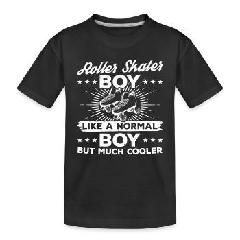Roller Skater Boy Roller Skating Boy - Kids' Premium Organic T-Shirt - black - Front