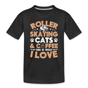 Cat Lover - Roller Skates Roller Skating Roller Sk - Kinder Premium Bio T-Shirt - Schwarz - Vorne