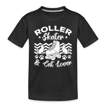 Roller Skating Cat Owner - Roller Skater & Cat Lov - Kids' Premium Organic T-Shirt - black - Front