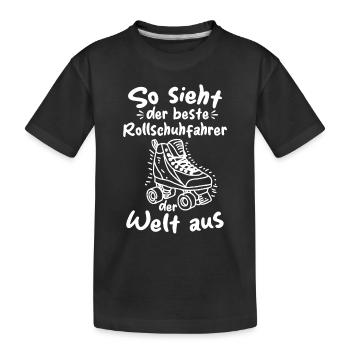 Rollschuhfahrer Rollschuhläufer - Kinder Premium Bio T-Shirt - Schwarz - Vorne