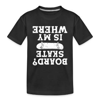 Où est mon skateboard - Skateboard amusant - T-shirt bio Premium Enfant - noir - Devant