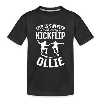 Life Is Sweeter With Every Kickflip And Ollie Skat - Kids' Premium Organic T-Shirt - black - Front