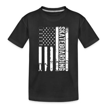 Skate park skateboard skateboard drapeau américain - T-shirt bio Premium Enfant - noir - Devant
