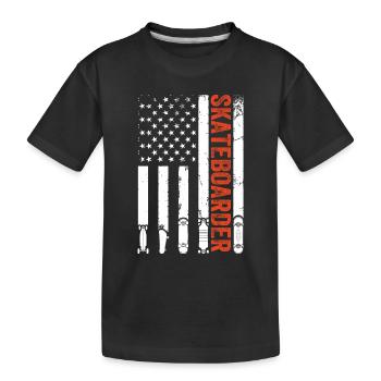 Skatepark Skateboard Skateboard Drapeau US Skatebo - T-shirt bio Premium Enfant - noir - Devant
