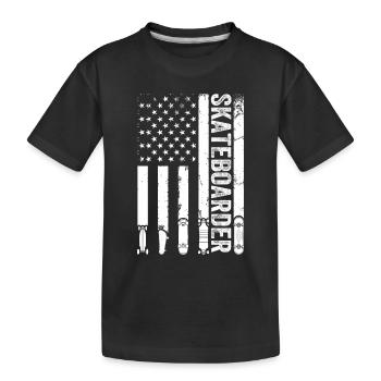 Skatepark Skateboard Skateboarder Drapeau US - T-shirt bio Premium Enfant - noir - Devant