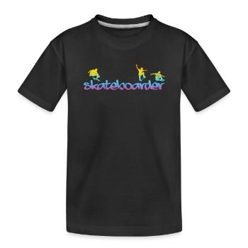 Skateboarder Silhouette Skateboarder Skateboarding - Kids' Premium Organic T-Shirt - black - Front