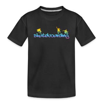 Skateboarder Silhouette Skateboarding - Kids' Premium Organic T-Shirt - black - Front
