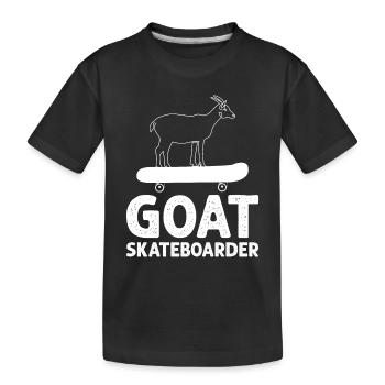 Funny Skateboarding GOAT Skateboarder - Kinder Premium Bio T-Shirt - Schwarz - Vorne