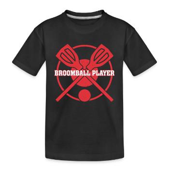 Jouer au ballon-balai Joueur de ballon-balai Sport Broomball - T-shirt bio Premium Enfant - noir - Devant
