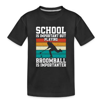 Joueur de ballon-balai Enfants Ballon-balai Jouer au ballon-balai - T-shirt bio Premium Enfant - noir - Devant
