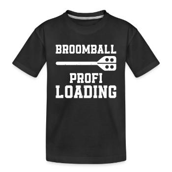 Chargement professionnel de ballon-balai - Broomball Sport Broombal - T-shirt bio Premium Enfant - noir - Devant