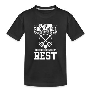 Jouer au ballon-balai Sport Drôle De Balai-Balai Dire - T-shirt bio Premium Enfant - noir - Devant