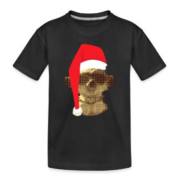 Christmas Funny Christmas Meerkat - Kids' Premium Organic T-Shirt - black - Front